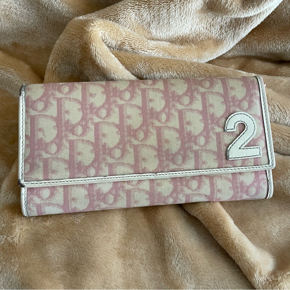 Dior pink trotter wallet